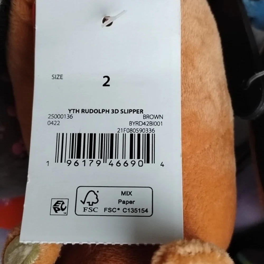 Rudolph Red Nose Reindeer Christmas Baby Slippers, Size: 2 & 4, NWT